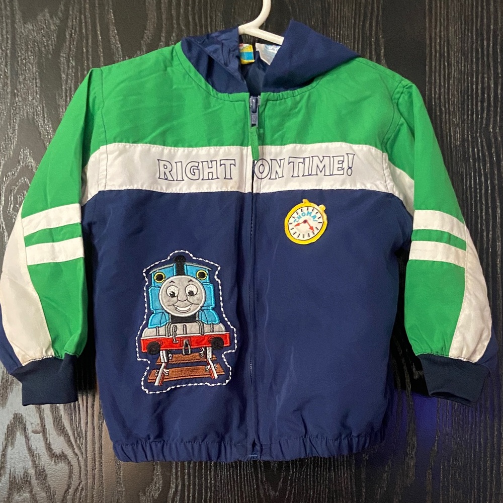 Vintage Thomas & Friends Blue  And Green Kids Windbreaker Jacket Size 4T